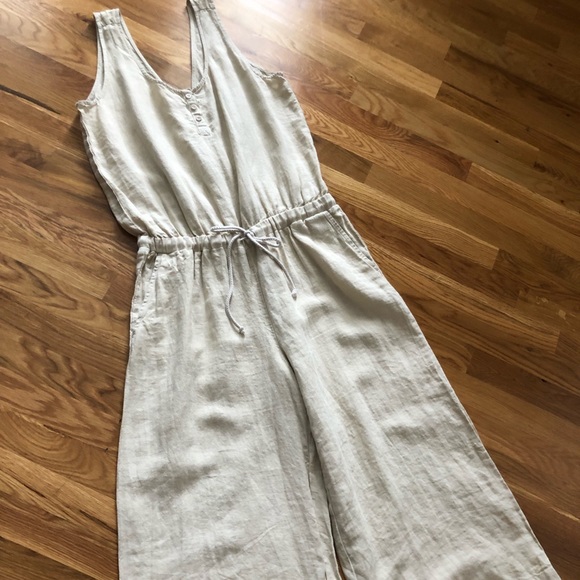 Cloth & Stone Linen Wide Leg Cropped Jumpsuit - Picture 2 of 10